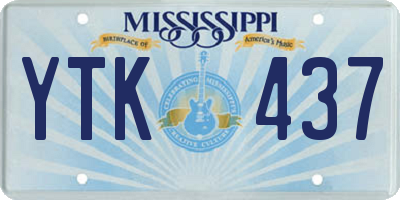 MS license plate YTK437