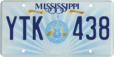 MS license plate YTK438