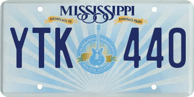 MS license plate YTK440