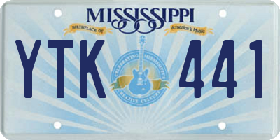 MS license plate YTK441