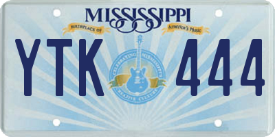 MS license plate YTK444