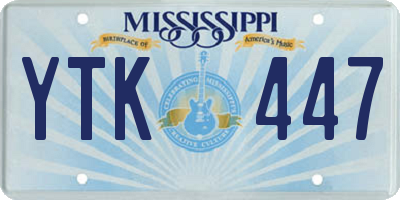 MS license plate YTK447