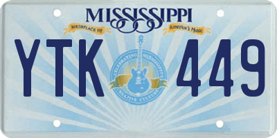 MS license plate YTK449