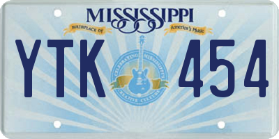 MS license plate YTK454