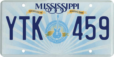 MS license plate YTK459