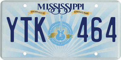MS license plate YTK464