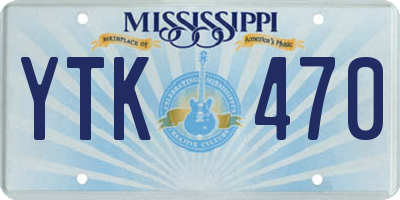 MS license plate YTK470