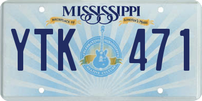 MS license plate YTK471
