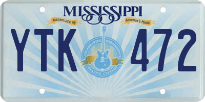 MS license plate YTK472