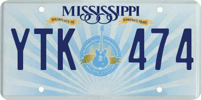 MS license plate YTK474