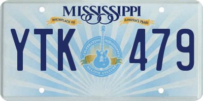 MS license plate YTK479