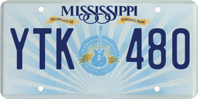 MS license plate YTK480