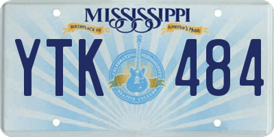 MS license plate YTK484