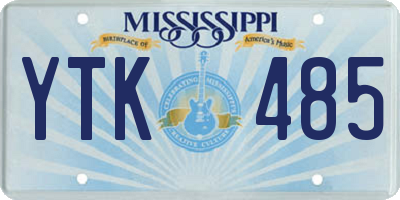 MS license plate YTK485