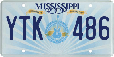 MS license plate YTK486