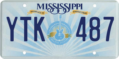 MS license plate YTK487