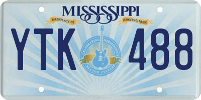 MS license plate YTK488
