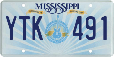 MS license plate YTK491