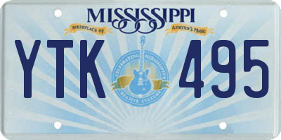 MS license plate YTK495
