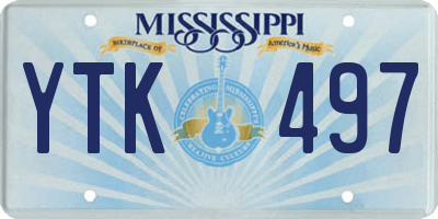 MS license plate YTK497