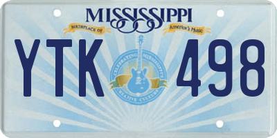 MS license plate YTK498