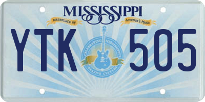 MS license plate YTK505