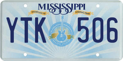 MS license plate YTK506