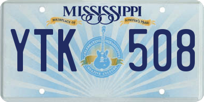 MS license plate YTK508