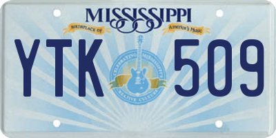 MS license plate YTK509