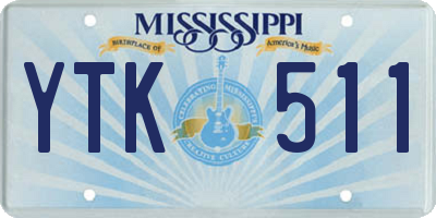 MS license plate YTK511