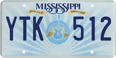 MS license plate YTK512