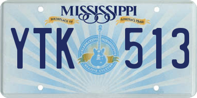 MS license plate YTK513