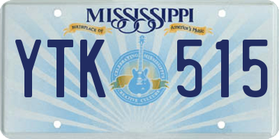 MS license plate YTK515