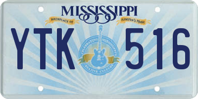 MS license plate YTK516