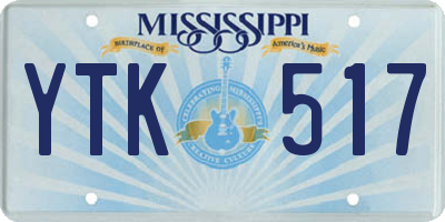 MS license plate YTK517