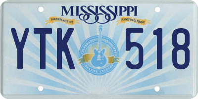 MS license plate YTK518