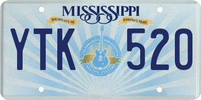 MS license plate YTK520