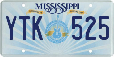 MS license plate YTK525