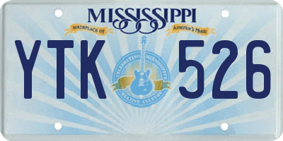 MS license plate YTK526