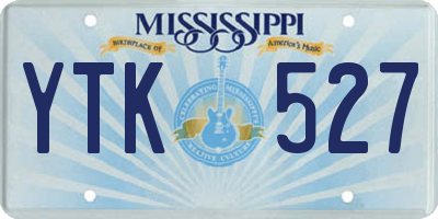 MS license plate YTK527