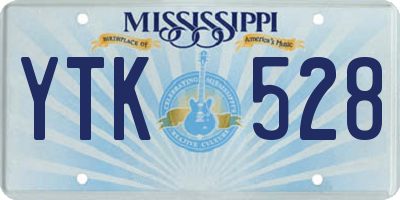 MS license plate YTK528