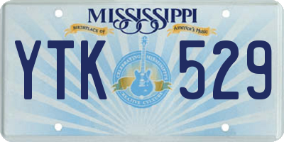 MS license plate YTK529
