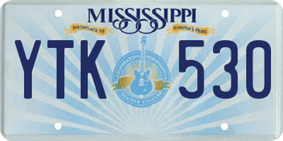 MS license plate YTK530