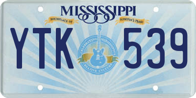 MS license plate YTK539