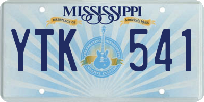 MS license plate YTK541