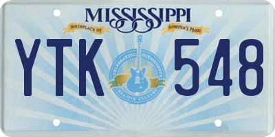 MS license plate YTK548
