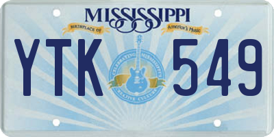 MS license plate YTK549