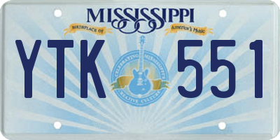 MS license plate YTK551