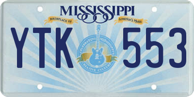 MS license plate YTK553
