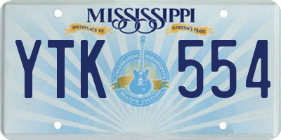 MS license plate YTK554